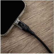 Kabllo USB C FIXED, USB C në USB C, 2 m, 100 W PD, me ekran LED, i zi