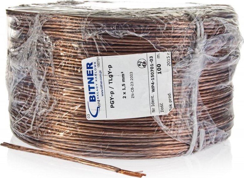 Kabllo foltoresh Bitner BiTsound PGY P, 2x1.5mm, 100m, transparent