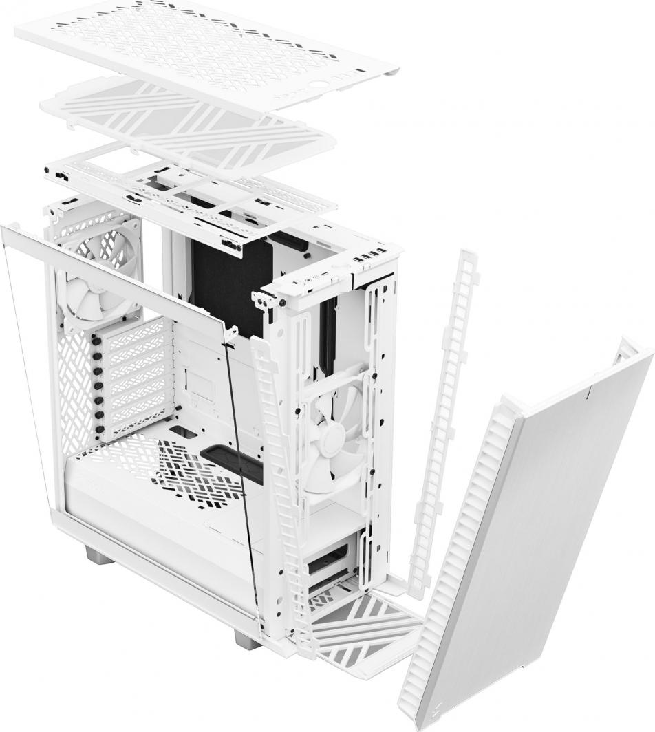 Kasë Fractal Design Define 7 Compact TG Clear Tint, e bardhë, Midi Tower