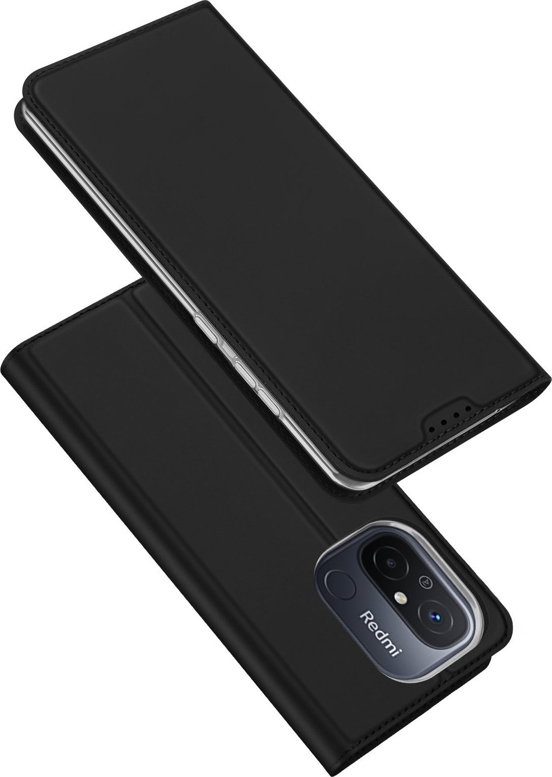 Këllëf telefoni Dux Ducis Skin Pro për Xiaomi Redmi 11A Poco C55 Redmi 12C, flip cover, me portofol, i zi