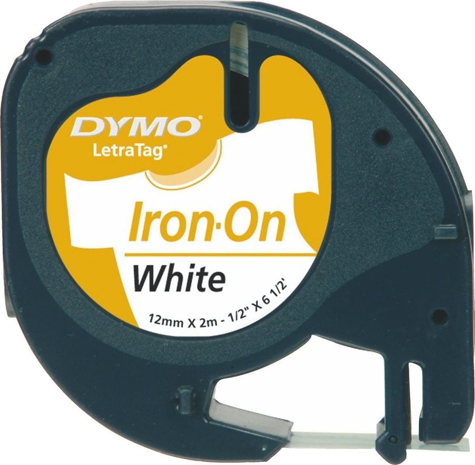 Shirit etiketues Dymo LetraTag S0718850, 12mm, 2m, printim i zi sfond i bardhë