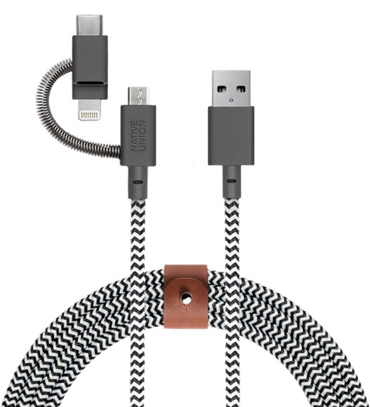 Kabllo karikimi Native Union Belt Cable Universal, 2m, Zebra