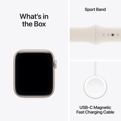 Apple Watch SE 3 GPS 44mm Starlight Aluminium Case with Starlight Sport Band, M/L