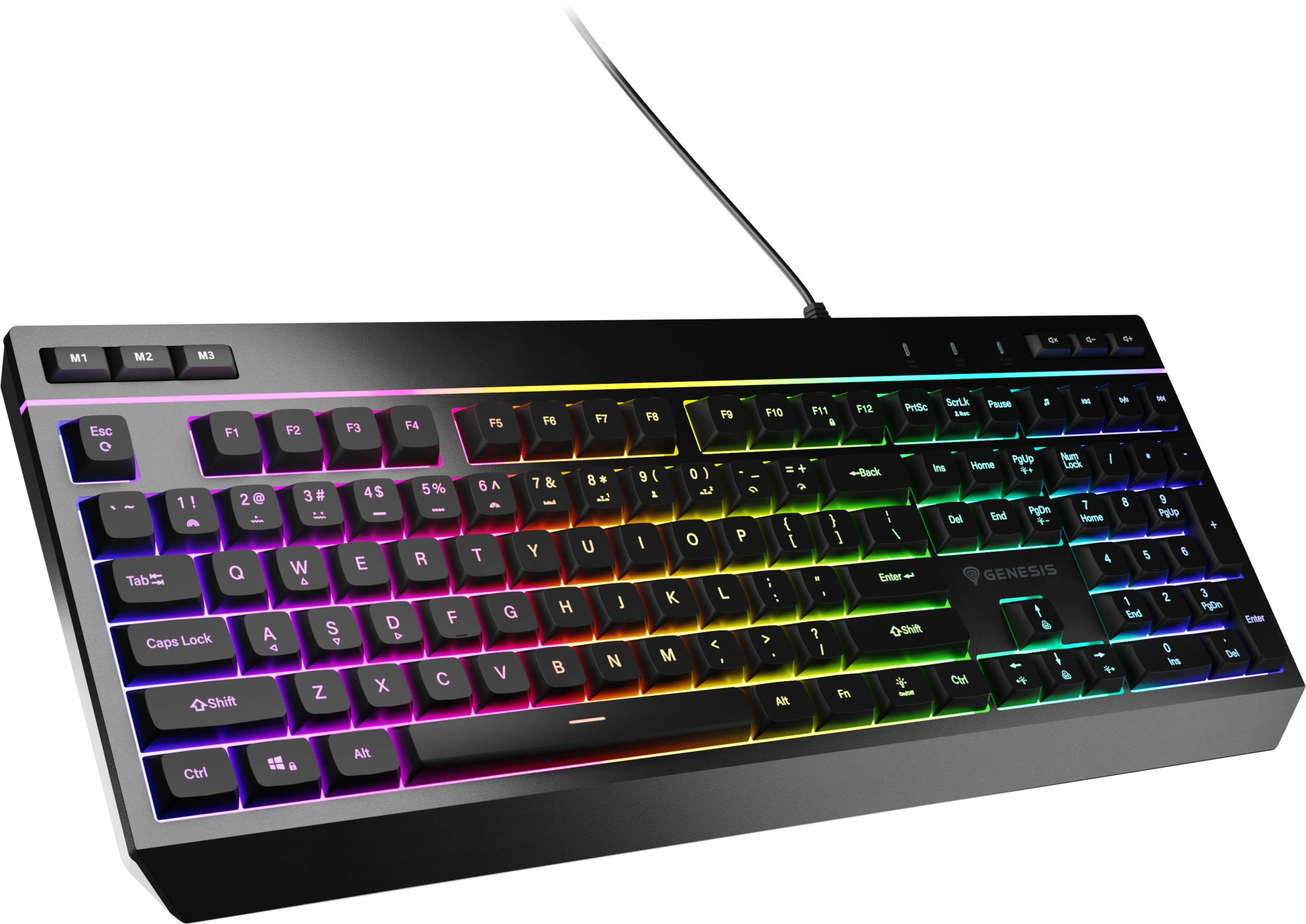 Tastierë Genesis Rhod 530 RGB, me kabllo, layout ENG UK, e zezë