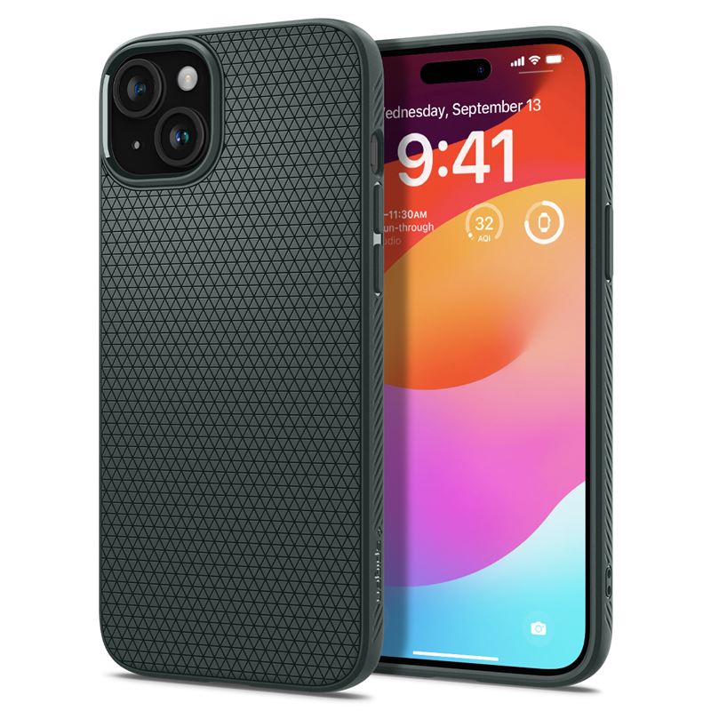 Mbështjellëse për iPhone 15 Plus Spigen Liquid Air, e gjelbër