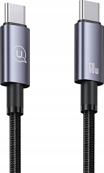 Kabllo USB Usams US-SJ661, USB C në USB C, 1.2m, 60W, USB 3.2 Gen 1, çelik