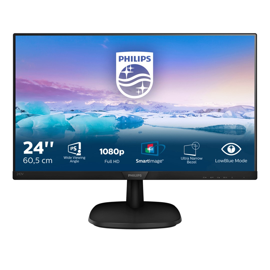 Monitor Philips V Line, 23.8", 1920 x 1080, Full HD, 60 Hz, i zi