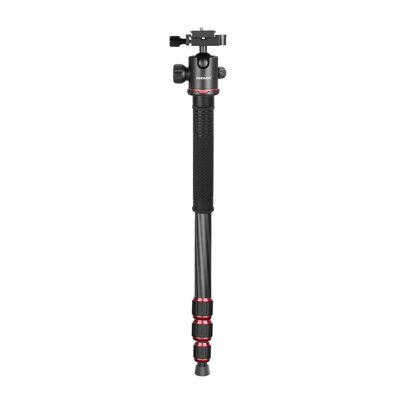 Tripod fotografik Neewer N55C, 66"/168cm, fibër karboni, i zi