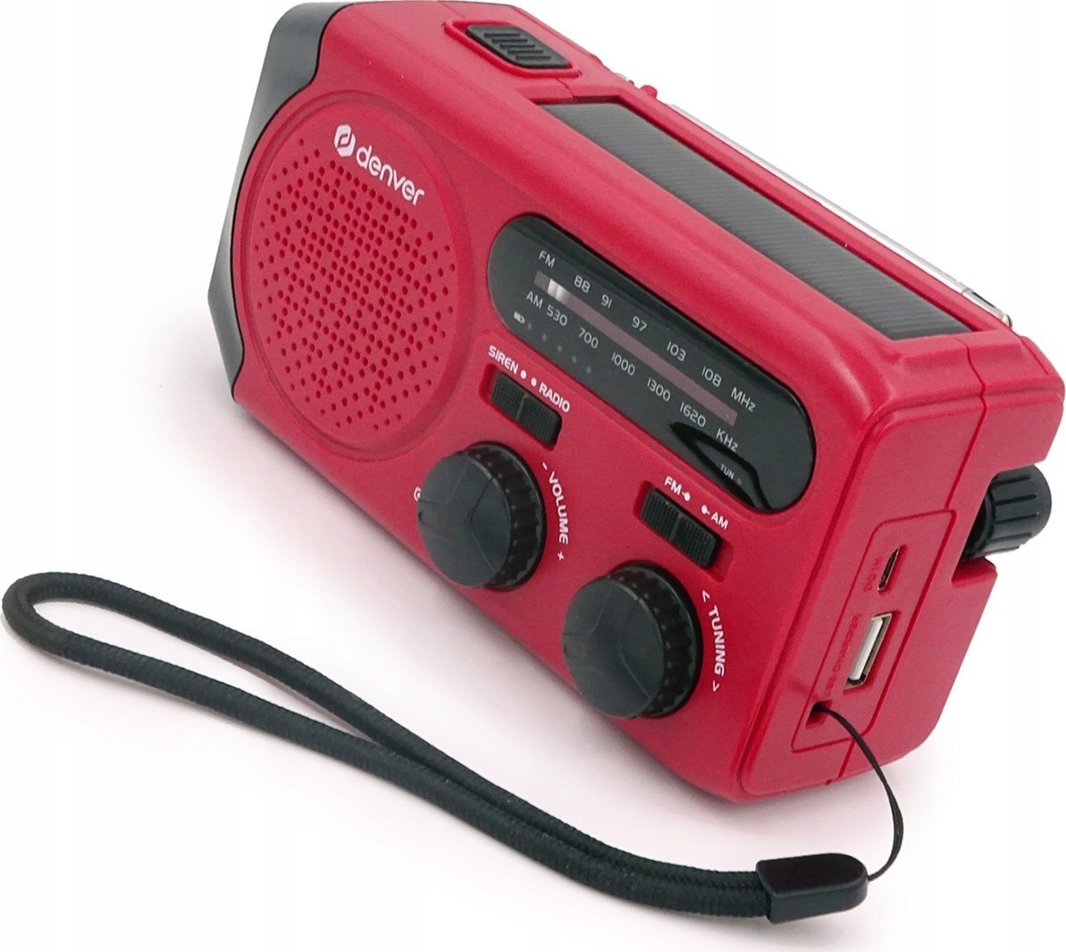 Radio emergjente Inter Sales SCR-2010, 2000mAh, power bank USB, e kuqe