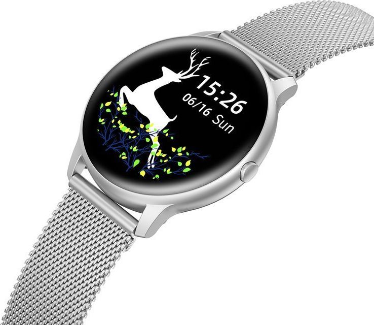 Smartwatch për gra G. Rossi SW015-3, ekran inteligjent, lidhje me telefon, argjend