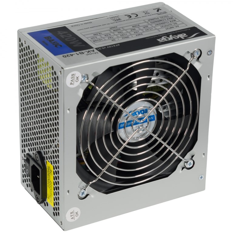 Furnizues me energji Akyga AK-B1-420, 420W, ATX 12V 2.0, 12 cm, i hirtë