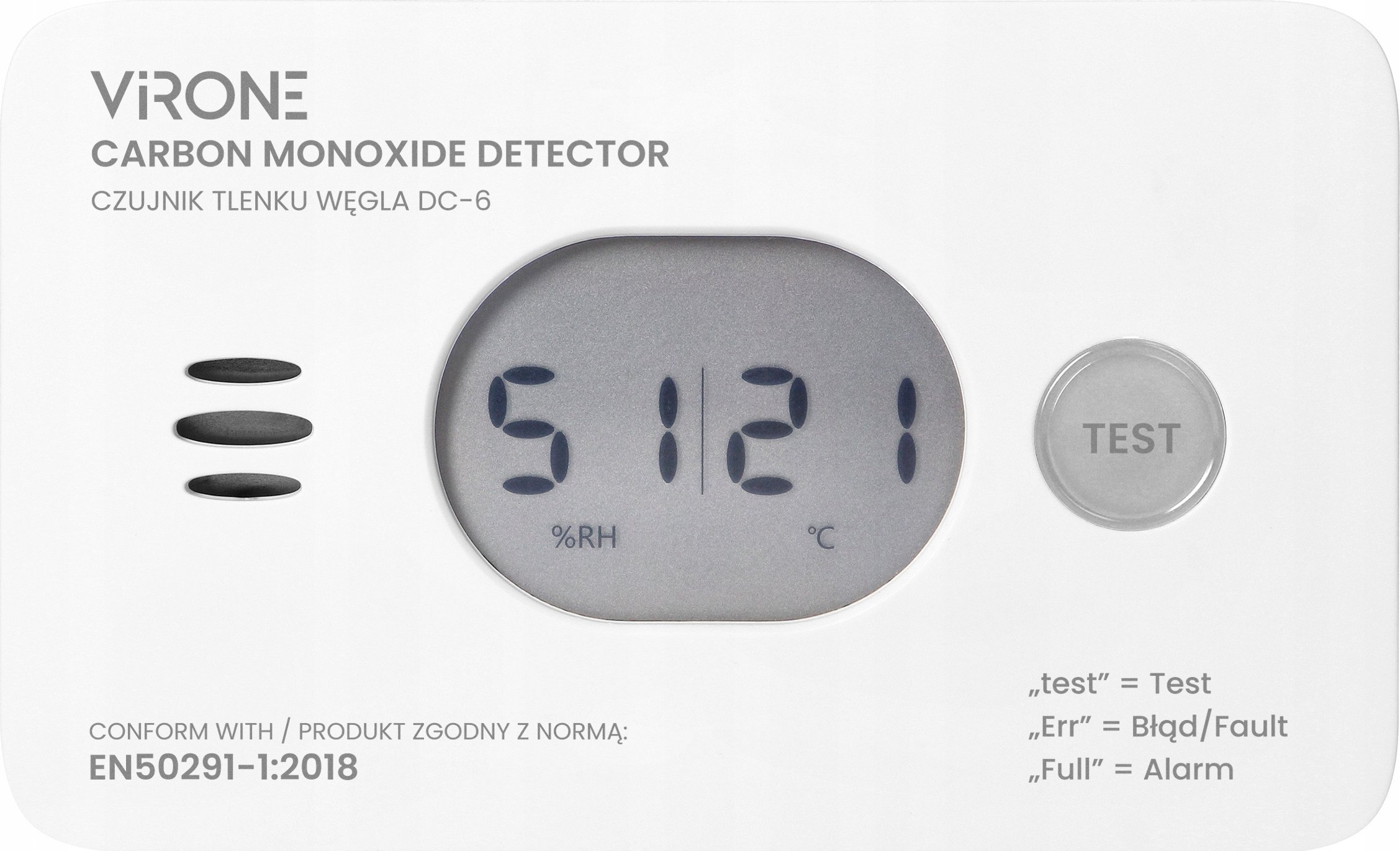 Detektor monoksidi karboni Orno, bateri 2xAA, i bardhë