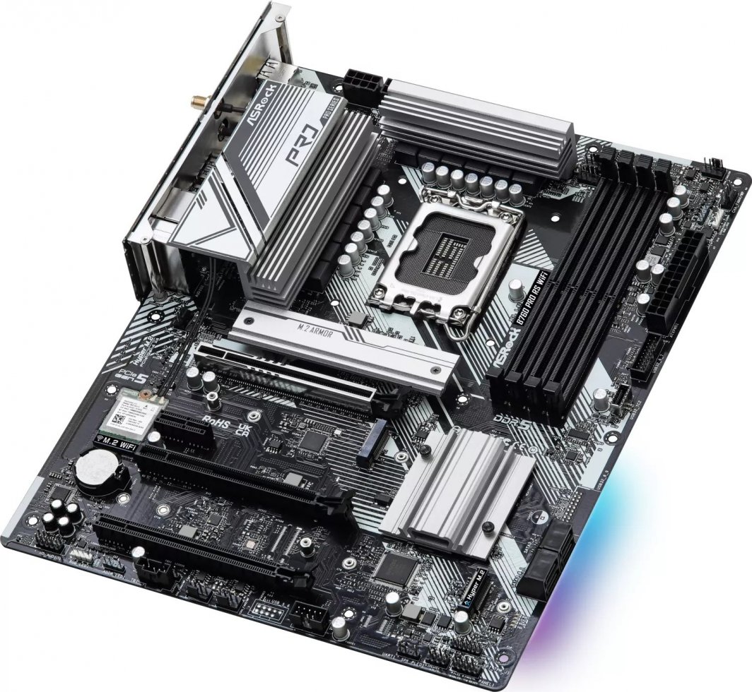 Pllakë amë ASRock B760 PRO RS WIFI, Socket 1700, DDR5, PCIe 5.0, WiFi 6E, e zezë