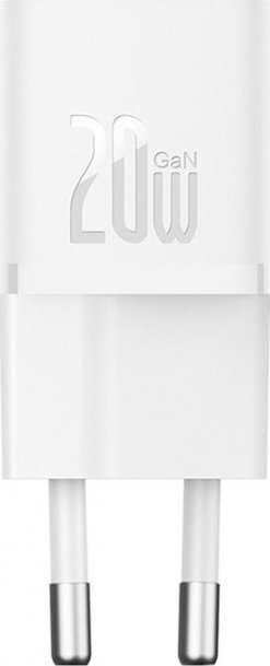 Полнач за ѕид Baseus CCGN050102, USB C 20W, GaN5, бел