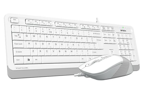 Set tastierë dhe mi A4Tech F1010, me kabllo, 1600 dpi, i bardhë