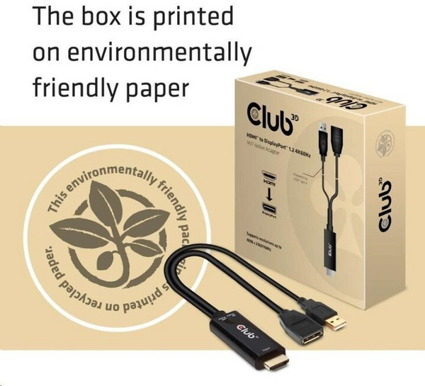 [OUTLET] Kabllo Club3D HDMI - DisplayPort 1.2, 25 cm, e zezë