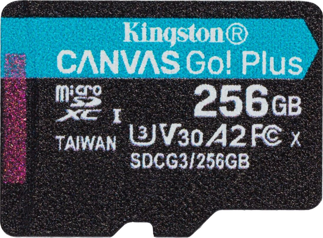 Kartë Memorie Kingston Canvas Go! Plus MicroSDXC 256GB, Class 10, UHS-I/U3, A2, V30