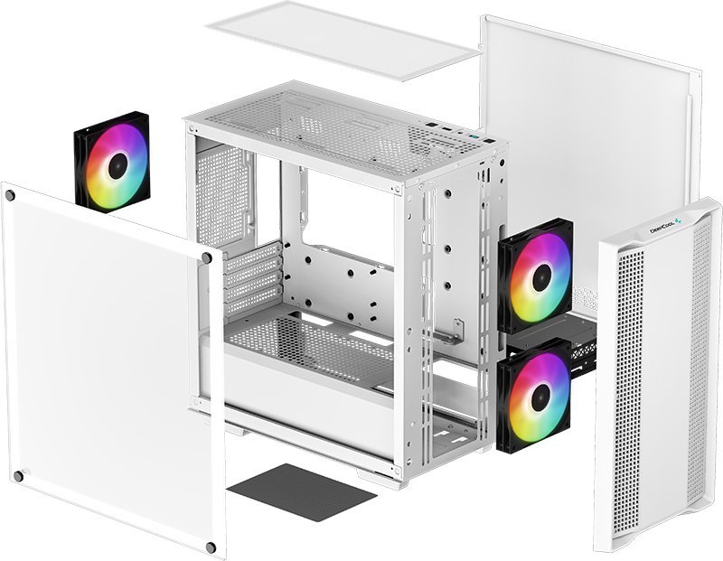 Kuti PC Deepcool CC360 ARGB, mini tower, xham i temperuar, e bardhë