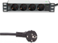 Prizë rryme rack Techly POWER STRIP RACK 10 1U, 4x Schuko, 250V 16A, 1.8m, e zezë