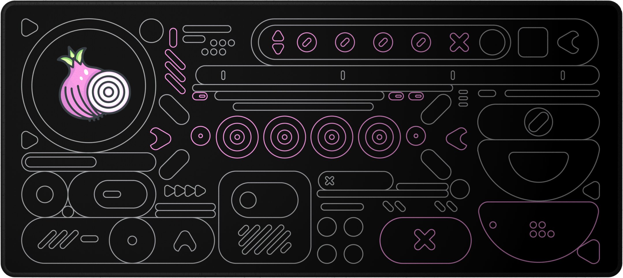 Mousepad Dark Project Onionite Dark Pattern XL, 900x400mm, i zi