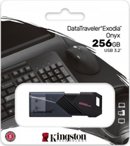 USB Kingston DataTraveler Exodia Onyx - 256GB, e zezë