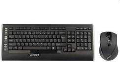 Set tastierë dhe maus A4Tech 9300F V-Track, wireless 2.4GHz, me numpad, i zi