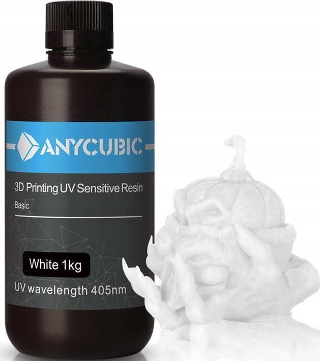 Resinë UV Anycubic Standard, 1kg 1L, 405nm, e bardhë