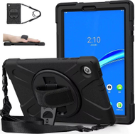 Futrollë tablet Strado Armor Case për Lenovo Tab M10 TB-X306X X306F, me rrip dhe mbajtës rrotullues, e zezë
