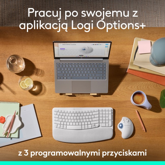 Maus wireless Logitech ERGO M575S, trackball, ergonomik, i bardhë