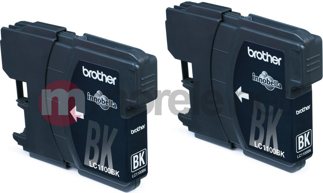 Set ngjyre origjinale Brother LC1100BKBP2, 2x450 faqe, i zi