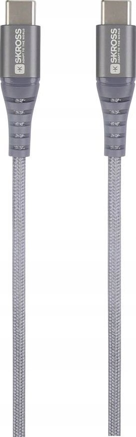 Kabllo USB Skross USB C në USB 2.0, 1.2m, gërshetim, gri space