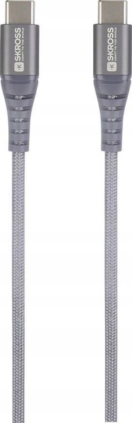 Kabllo USB Skross USB C në USB 2.0, 1.2m, gërshetim, gri space