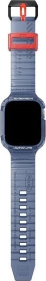 Rrip me kuti Skinarma Saido 2in1 për Apple Watch 45 44mm, plastike dhe çelik inox, blu e errët