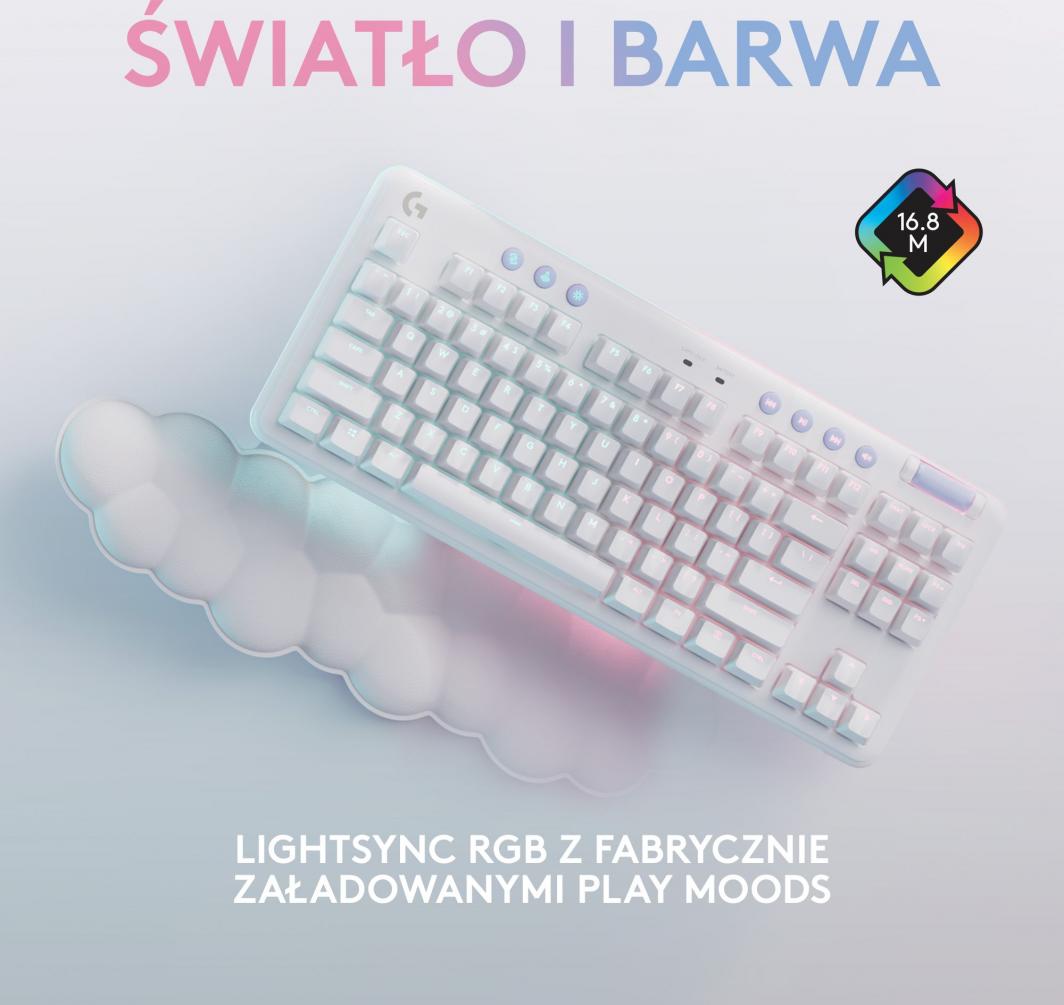 Tastierë Logitech G715 Linear, pa kabllo, e bardhë