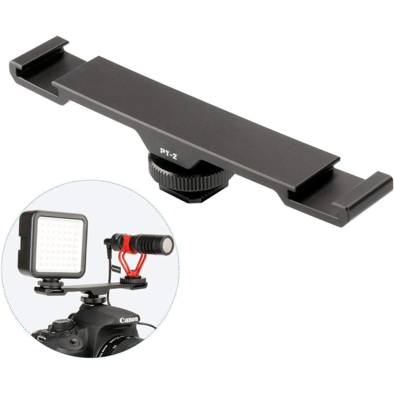 Cold Shoe Extension Bracket With 1/4" Thread Holes