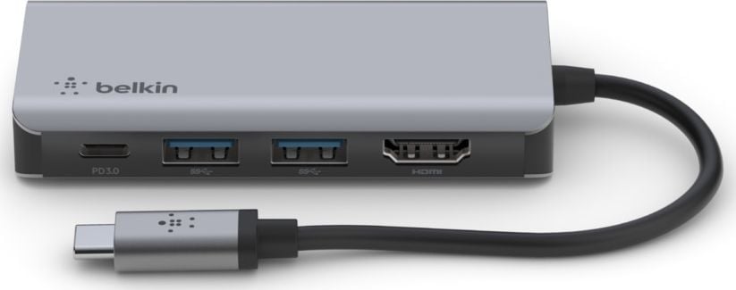 Dock USB C Belkin Connect AVC006BTSGY, 4K HDMI, 100W PD, ngjyrë argjendtë