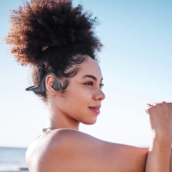 Kufje sportive Awei A899, bone conduction, Bluetooth, 32GB, IPX8, të zeza
