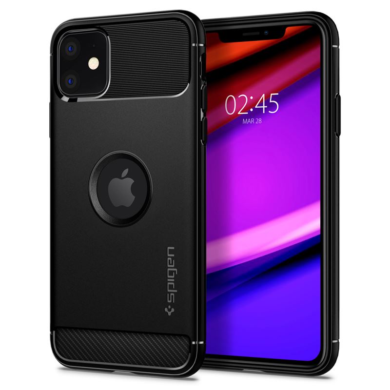 Mbrojtëse për celular iPhone 11 Spigen Rugged Armor, e zezë