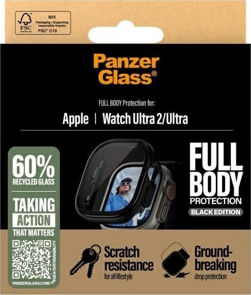 Mbrojtës ekrani CARE by PanzerGlass, për Apple Watch Ultra Ultra 2, xham i tejdukshëm