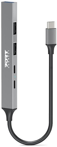 Hub USB C Port Designs 900163, 4 porta, 5 Gbps, argjendtë