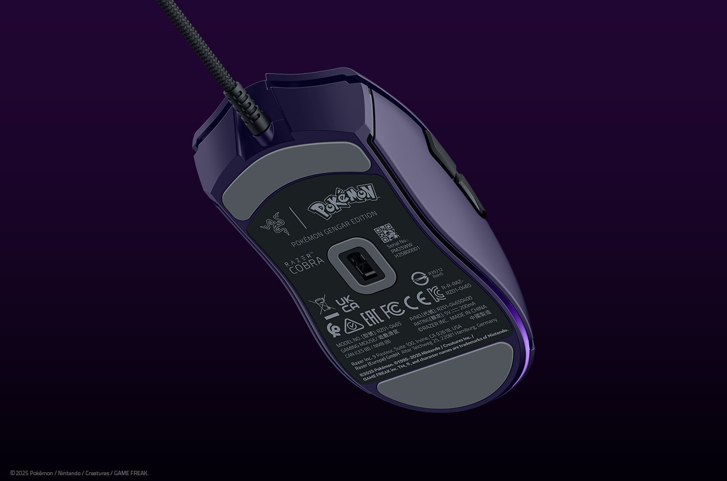 Maus lojërash Razer Cobra Gengar Edition, RGB, me kabllo, i lehtë