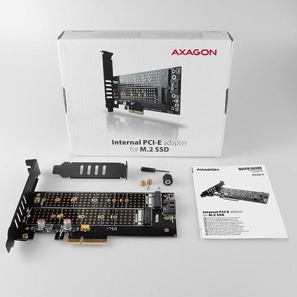 Adapter Axagon PCIe x4 - 2x M.2 NVMe