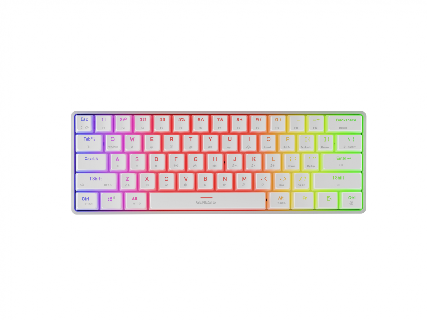 Tastierë mekanike wireless Genesis Thor 660 G2, 60%, Bluetooth, RGB, e bardhë