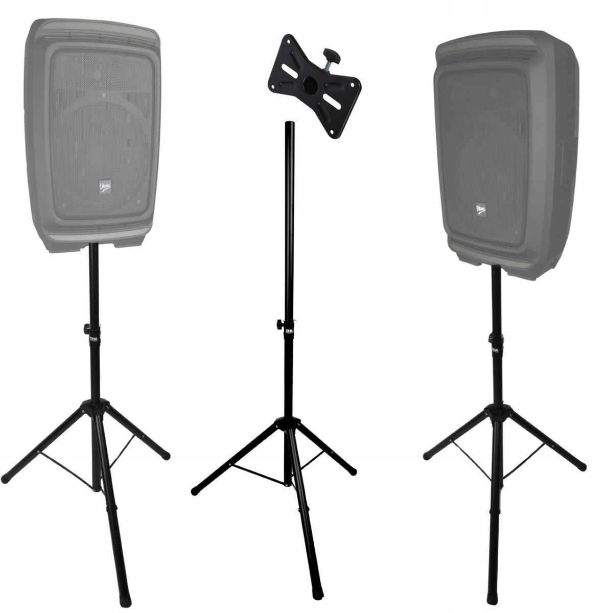 Stativ altoparlanti DNA BOX2, set 2 copë, lartësi 89 180 cm, 30 kg, i zi