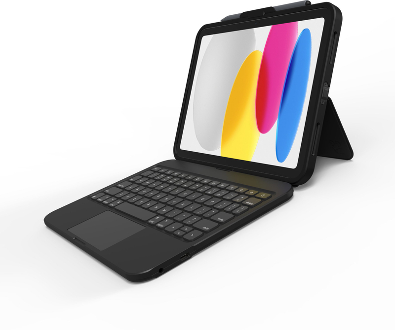 Këllëf tastierë ZAGG Tough Keys për iPad 10.9" gjenerata 10, USB C, me touchpad, i zi