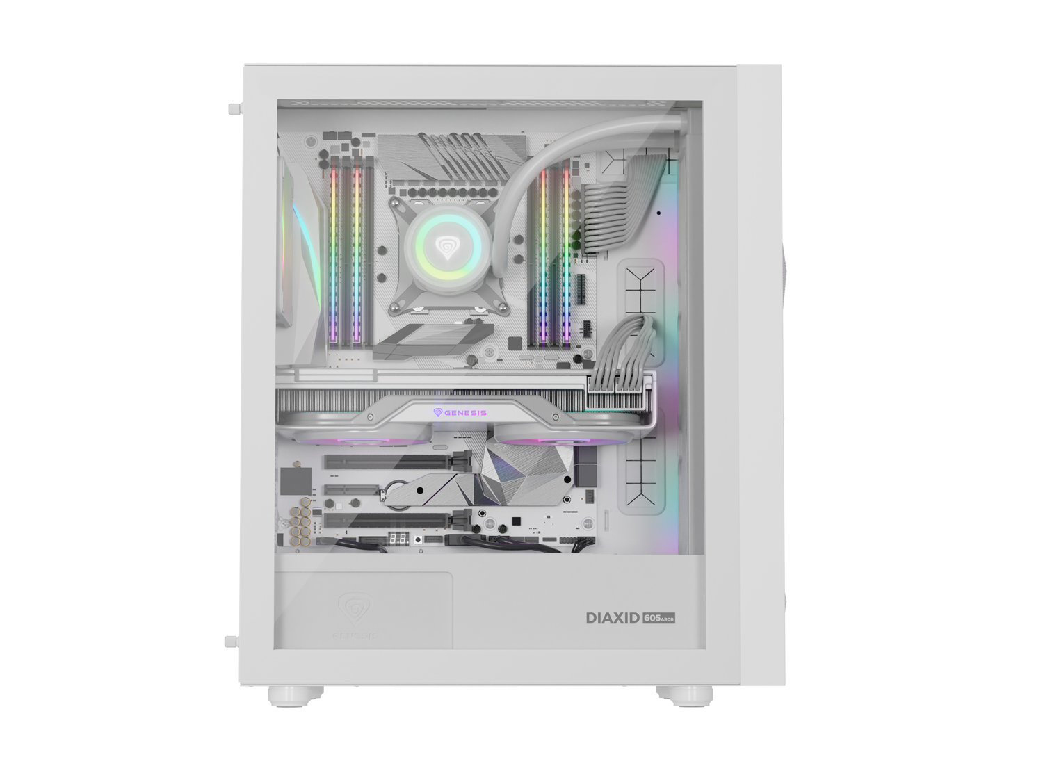 Kasë për PC Genesis DIAXID 605 ARGB, e bardhë