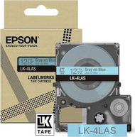 Kasetë etiketuese Epson LK 4LAS, 12mm, gri blu e çelët