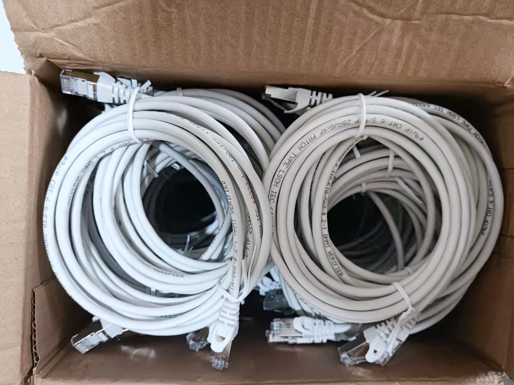 Kabllo rrjeti Equip Cat.6 S/FTP Patch, 0.25m, set 100 copë, e bardhë