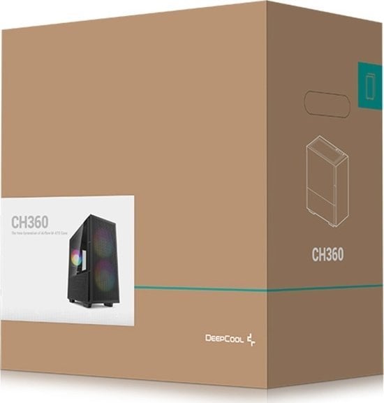 Kasë Deepcool CH360 ARGB, e zezë, Mini Tower