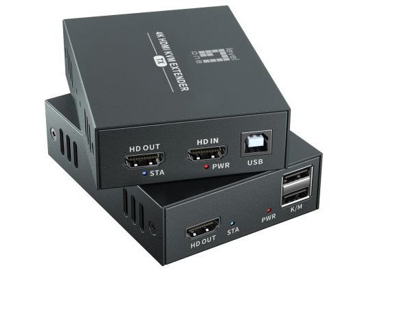Kit zgjatës HDMI LevelOne, mbi kabllo CAT.5/6, 4K, 100m, i zi